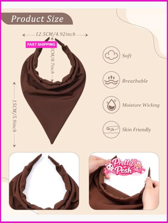 Polyester Floral Hair Scarf Headbands, Boho Bandanas, Vintage Triangle Kerchief